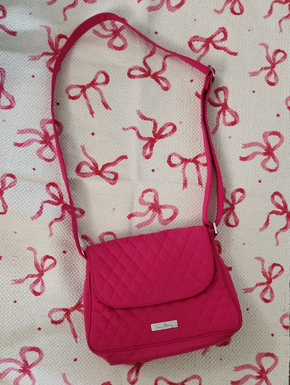 Vera Bradley Hot Pink Quilted Crossbody Bag